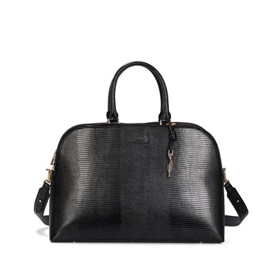 Bolsa Tote Lizard Alça Dupla Preta