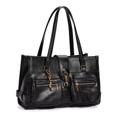 Bolsa Grande Rustica Alça De Ombro Preta