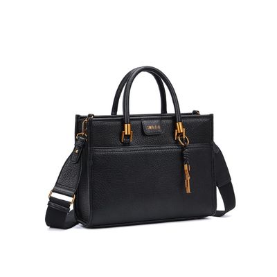 Bolsa Tote Grande Floater Preta Alça Dupla