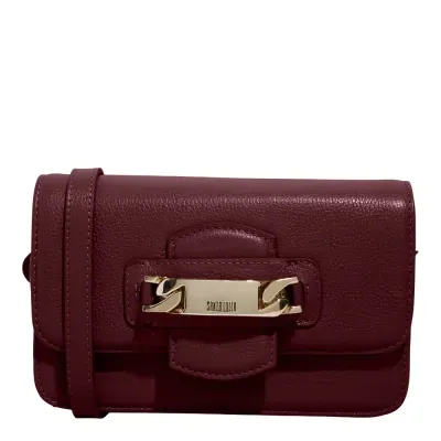 Bolsa Pequena Couro Floater Vermelho Ruby Alça Transversal