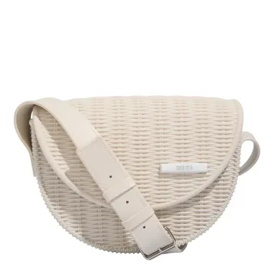 Bolsa Transversal Off White Borracha Pequena Tramada