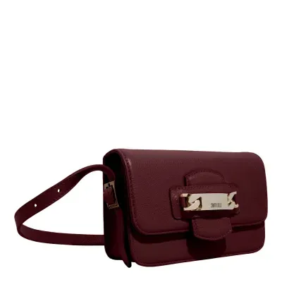 Bolsa Pequena Couro Floater Vermelho Ruby Alça Transversal