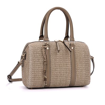 Bolsa Baú Grande Tramado Cinza Transversal