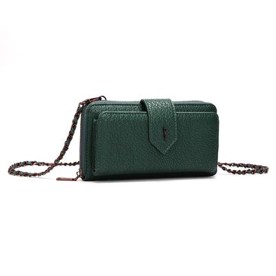 Bolsa Carteira Floater Verde Esmeralda Alça Corrente Transversal