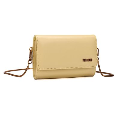Bolsa Carteira Soft Amarelo Alça Transversal