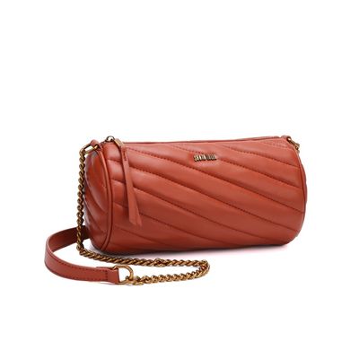 Bolsa Soft Matelassê Alça Corrente Transversal Marrom