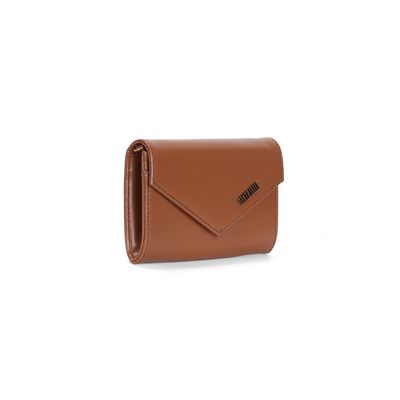 Bolsa Carteira Soft Alça Corrente Transversal Marrom