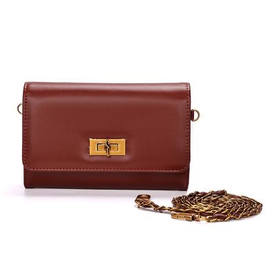 Bolsa Carteira Soft Lisa Transversal Marrom