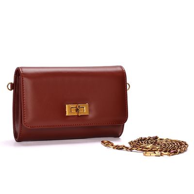 Bolsa Carteira Soft Lisa Transversal Marrom