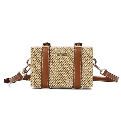 Bolsa Estruturada Tramado Bege Transversal