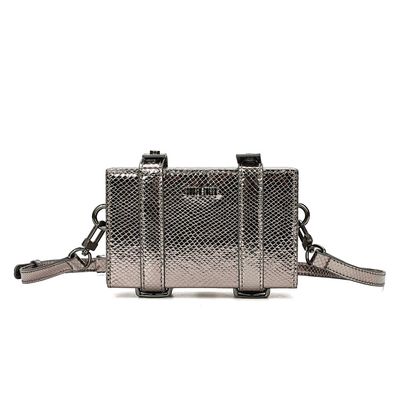 Bolsa Estruturada Metalizada Grafite Transversal