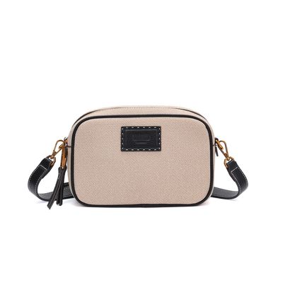 Bolsa Camera Bag Canvas Bege Transversal