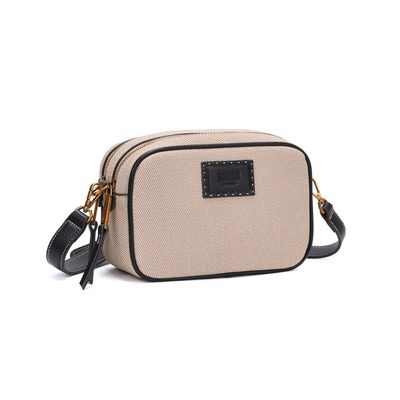 Bolsa Camera Bag Canvas Bege Transversal