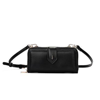 Bolsa Carteira Soft Lisa Transversal Preta