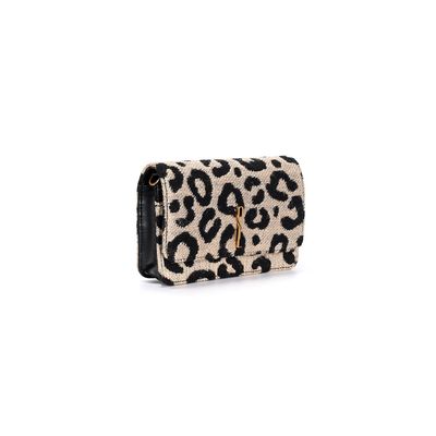 Bolsa Tramado Animal Print Onça Transversal