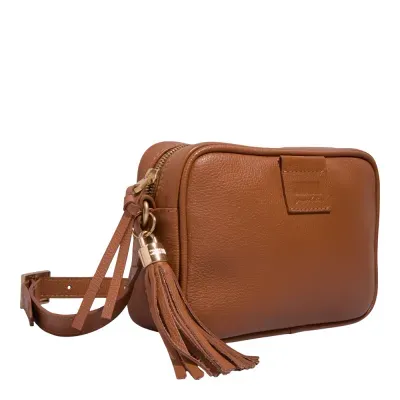 Bolsa Transversal Camera Bag Couro Floater Caramelo