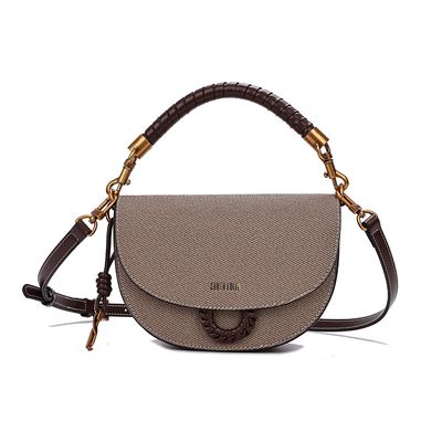 Bolsa Pequena Canvas Marrom Cocoa Duas Alças