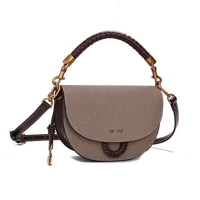 Bolsa Pequena Canvas Marrom Cocoa Duas Alças