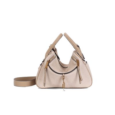 Bolsa Média Canvas Alça Dupla Bege
