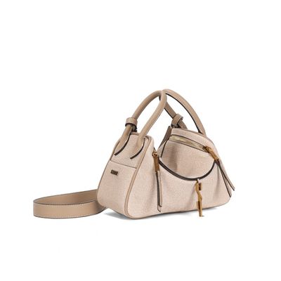 Bolsa Média Canvas Alça Dupla Bege