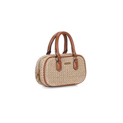 Bolsa Pequena Tramado Transversal Marrom