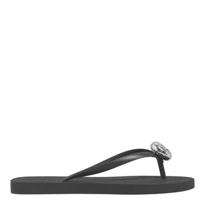 Chinelo Flip Flop Borracha Preto Brilho