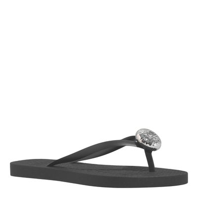 Chinelo Flip Flop Borracha Preto Brilho