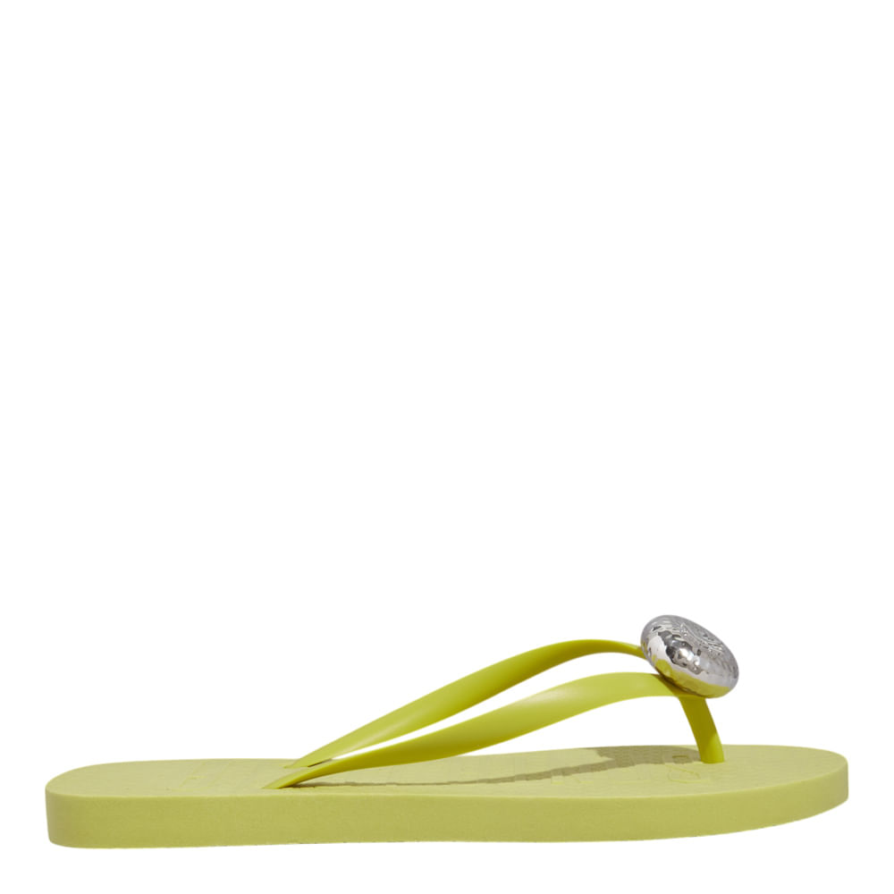 Chinelo Flip Flop Borracha Off White Brilho - Santa Lolla