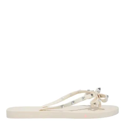 Chinelo Flip Flop Laço Borracha Off White