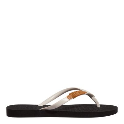 Chinelo Flip Flop Borracha Preto E Branco