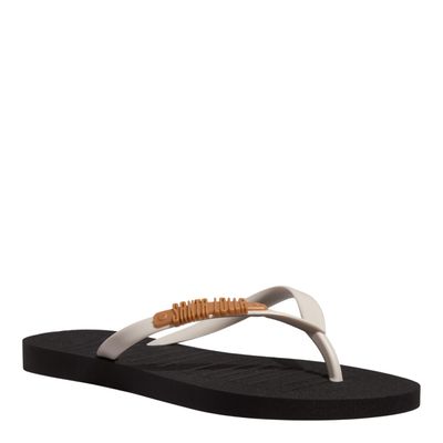 Chinelo Flip Flop Borracha Preto E Branco