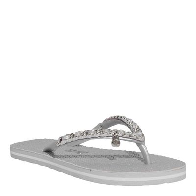 Chinelo Flip Flop Metalizada Texturizada Prata