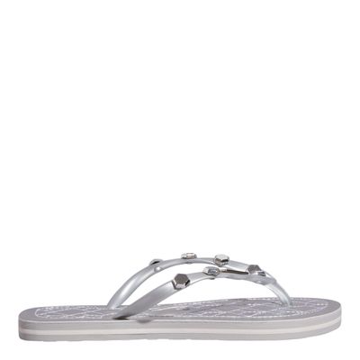 Chinelo Flip Flop Metalizado Matelassê Prata