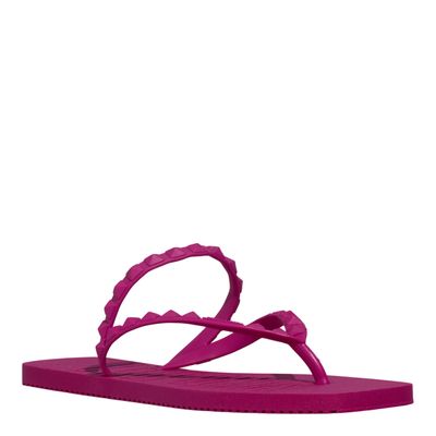 Chinelo Borracha Bico Quadrado Rosa Pink