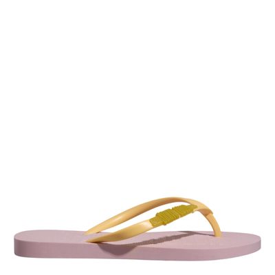 Chinelo Flip Flop Borracha Rosa E Amarelo