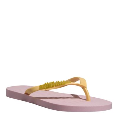 Chinelo Flip Flop Borracha Rosa E Amarelo