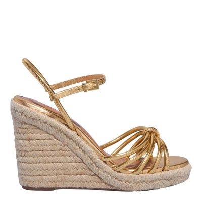Sandália Espadrille Dourada Metalizada