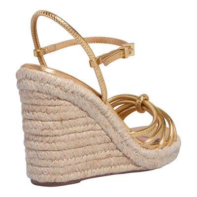 Sandália Espadrille Dourada Metalizada