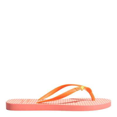 Chinelo Flip Flop Borracha Laranja Pêssego 37