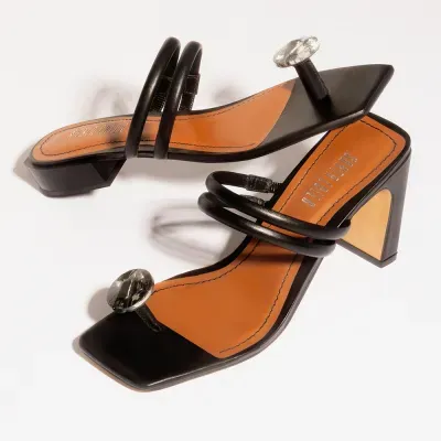 Mule De Dedo Couro Confort Preto