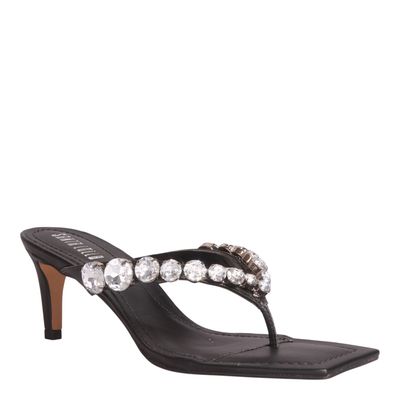 Mule Thong Napa Preto Pedraria