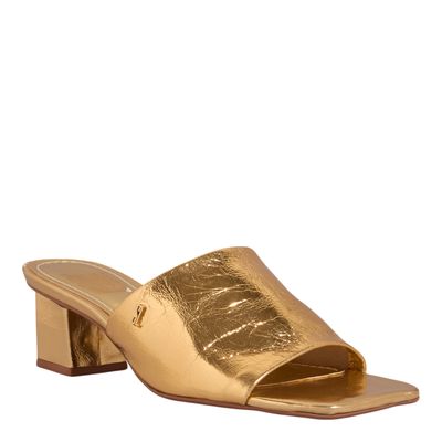 Mule Couro Metallic Balla Ouro 2