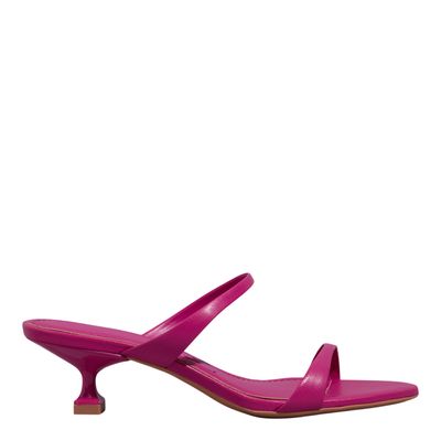 Mule Couro Pelica Soft Salto Taça Rosa Pink