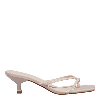 Mule Verniz Salto Baixo Vanilla