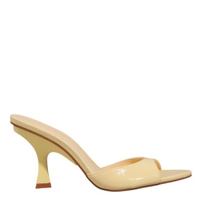 Mule Verniz Salto Fino Amarelo