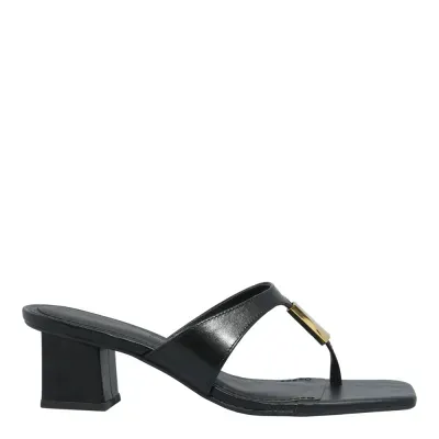 Mule De Dedo Couro Nobre Soft Preto Salto Grosso