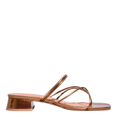 Mule Napa Bronze Metalizado Bico Quadrado