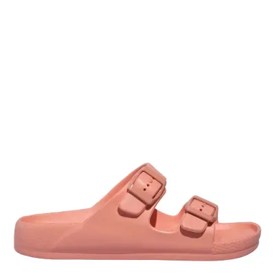 Papete Slide Borracha Laranja Fivela