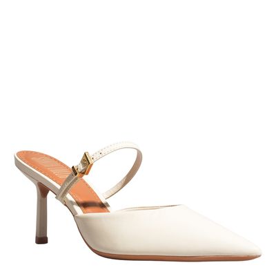 Mule Couro Pelica Soft New Marfim