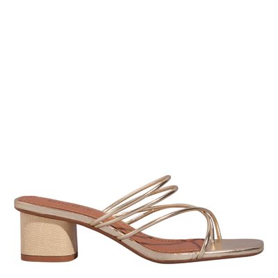 Mule Metalizado Dourado Salto Grosso